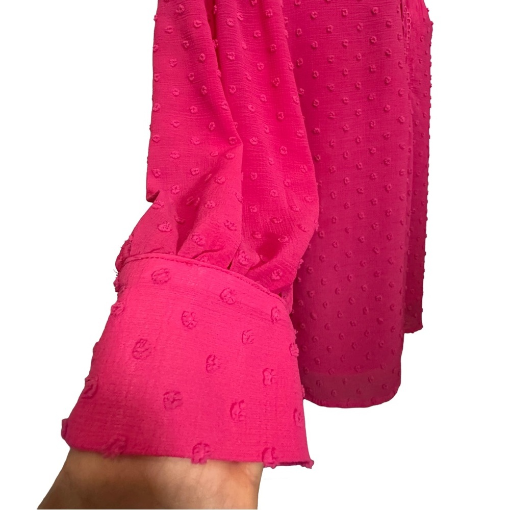 Vibrant Pink Blouse Textured Blouse - Picture 5 of 6